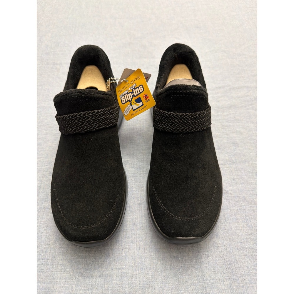 Skechers Hands Free Slip-ins Cozy Charm Black Suede Bootie Size 6